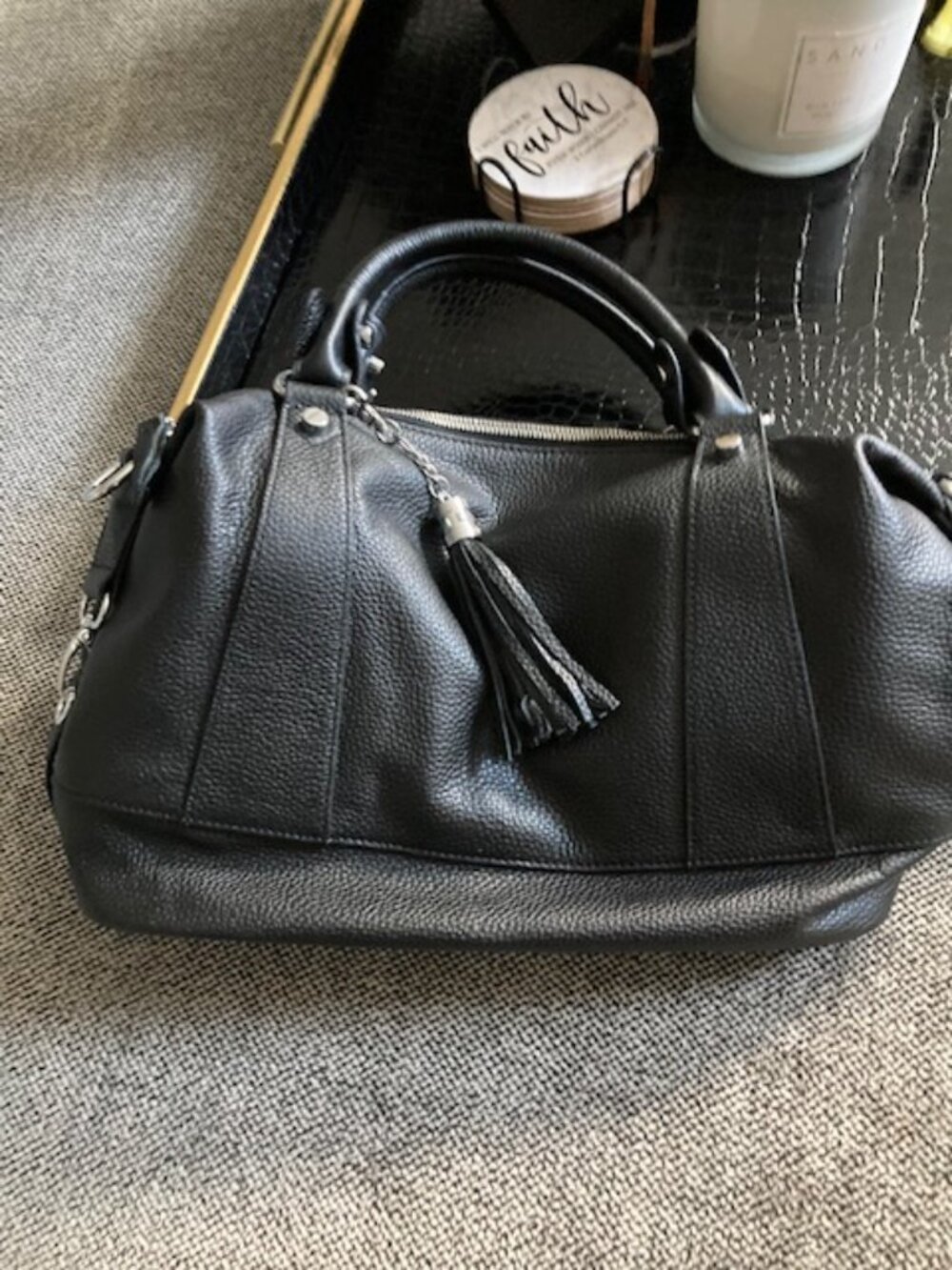 Black Leather Handbag